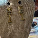 Gold Glitter 'Happy New Year' Earrings Photo 6