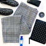 Halogen Grey Plaid Slim Fit Ankle Pants Photo 10