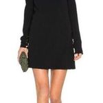 Tibi NEW Off the Shoulder Gold Button Long Sleeve Mini Dress Revolve Black 6 Photo 0