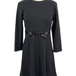 Kate Spade Bow Waist Ponte Dress Black Knee Length Long Sleeve Size Large Photo 0