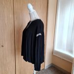 Madewell Blouson Sleeve Top Blouse Peasant Pirate Boho Black Flowy Longsleeve Photo 6