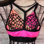PINK - Victoria's Secret PINK Sport swim suit bikini top orange and pink in color size small spor…​ Photo 7