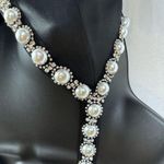 Alice + Olivia Black Tie Halter Neck Pearl Diamond Mini Dress Empire Waist Sz 0 Photo 9