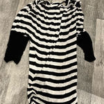 Victoria's Secret Victoria Secret Small Black and White Striped Shirt Dress Photo 0