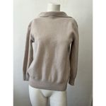 Babaton Aritzia  Circuit Merino Sand Oatmeal Soft  wool polo v neck sweater sz XS Photo 2