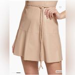 Alice + Olivia Leandra Vegan Leather Minidress, SZ 2, Almond color, BN,$395 Photo 6