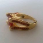 TJ Maxx Ruby Red Gold Plated Size 7 Statement Ring Photo 1