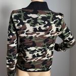 SML Sport Camouflage Double Zipper Sweater Small Green Brown Black Cream Photo 1