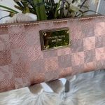 Michael Kors Checkered Rose Gold Continental Wallet Photo 0