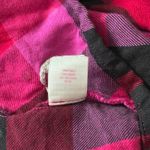 PINK - Victoria's Secret  Shirt Dress Hot Pink Flannel Plaid Tunic XS Rhinestone Photo 9