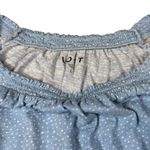 Loft Ann Taylor Womens Large Blue Polka Dot Short Puff Sleeve Photo 1