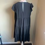 KIRUNDO black short sleeve tiered loose fitting dress | large Photo 2