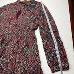 NICHOLAS Eleanor Cross Neck Keyhole Gathered Printed Midi Dress SZ 10 NEW *FLAW‎ Red Photo 12