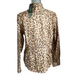 Ralph Lauren leopard print women’s button up cotton shirt size large petite Photo 2