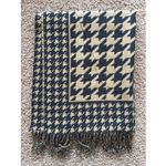 Giti Black/Camel Tan Houndstooth Fringe Scarf Wrap Accessory One Size NEW NWT Photo 4