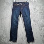 True Religion  Billy 27 Straight Dark Wash Row Seat Flap Pocket Designer Y2K Retr Photo 1