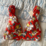 Eberjay Eberjey Floral Red Bikini Top Photo 0