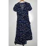 Lulus Petals and Poetry Navy Blue Floral Print Ruffled Midi Dress Size Small Photo 8