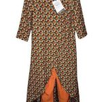 Sassy Jones Jumpsuit Women Medium Orange Geometric Zebediah Cape Dressy Pantsuit Photo 0