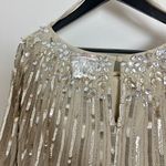 Mac Duggal  Embellished Beaded Column Cape Gown in Champagne Size US 16 Photo 10