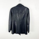 Jacqueline Ferrar Black Genuine Leather Double Breasted Lined Coat, Size Medium Photo 1