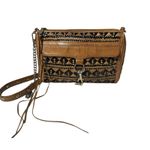 Rebecca Minkoff MAC Woven Leather Crossbody Tan Black Chain Strap Shoulder Bag Photo 2