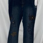 NWT WO SIZE 24 Petite DG2 by Diane Gilman Embroidered Denim Jeans Blue Photo 7