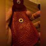 Rare HTF Vintag Folli Follie Red Leather Keychains Clip Keyring Key Fob Photo 3