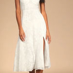 Lulus White  Bridal Dress Midi Photo 0
