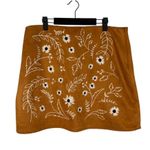 Blue Rain Francesca's Sirena Embroidered Faux Suede Mini Skirt Size XL NEW Photo 4