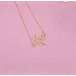 Boutique Flying Swallow Necklace | Yellow Gold Gold Plated 925 Sterling Silver Photo 8