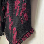 Torrid Lace Up Dress 1X Red Black Floral Smocked Layered Milk Maid Fairy Goth Photo 6