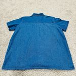 Vintage Floral Heart Valentines Day Denim Y2K Short Sleeve Top Size 18/20 Blue Photo 7