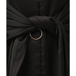 Misha Teagan Black Long Sleeve Blazer Collar Tie Waist Satin Mini Dress Size 10 Photo 2