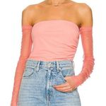 Helmut Lang NWT  Sheer Sleeve Tube Top in Coral Photo 0
