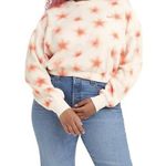 Levi's Women’s Pullover Crew Neck Sweatshirt Sporty Streetwear White Orange XL Photo 0