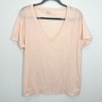 J.Crew Vintage Cotton V Neck T Shirt Women's XL Pale Pink Soft Everyday Basic Photo 1