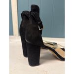 Vince Camuto  Black Suede Clear Strap Ankle Buckle Heel Party Evening Sandal Photo 4