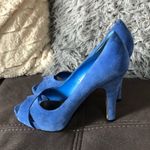 Nine West NWT Royal Blue Leather Suede Heels S7.5 Photo 4