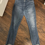 Abercrombie & Fitch High Rise Jeans Frayed Hem Distressed Denim Blue Size 2 Photo 0