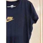 Nike Womens Black Short Sleeve Run Logo T-Shirt L Photo 2