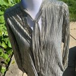Sabina Musayev Anthropologie Eugine Shirt Dress Metallic Pleated size small Photo 13