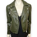 BLANK NYC | Forest Green City Jungle Vegan Leather Moto Jacket Size XS Photo 4