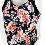 NWOT Women’s Black & Red Floral‎ One Piece Swim suit Size 2XL Black Photo 0