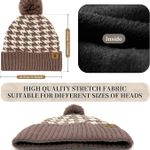 Womens Winter Beanie Hat Scarf and Gloves Set Skull Cap Neck Scarves Touchscreen Gloves for Men with Fleece Lined Photo 1