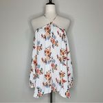 Andthewhy Boho Floral White Halter Tunic Top Photo 1