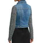 Pilcro and the Letterpress  Cable Knit Sweater Sleeve Denim Jean Jacket Size SP Photo 4