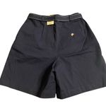 st. john's bay  Womens Navy Blue Worry Free Pleated Shorts Size 8 with Belt Photo 4