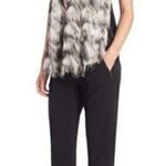 SACHIN & BABI EYELASH FRINGE SLEEVELESS TOP M Black Size M Photo 1