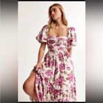 Abercrombie & Fitch  Emerson Poplin Puff Sleeve Midi Dress Size Small Photo 1